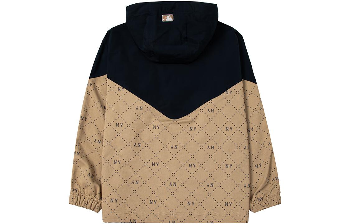 MLB Yankees Logo Patchwork Beige Zip Hoodie Jacket Unisex. 3AWJM0234-50BGS 圖 3