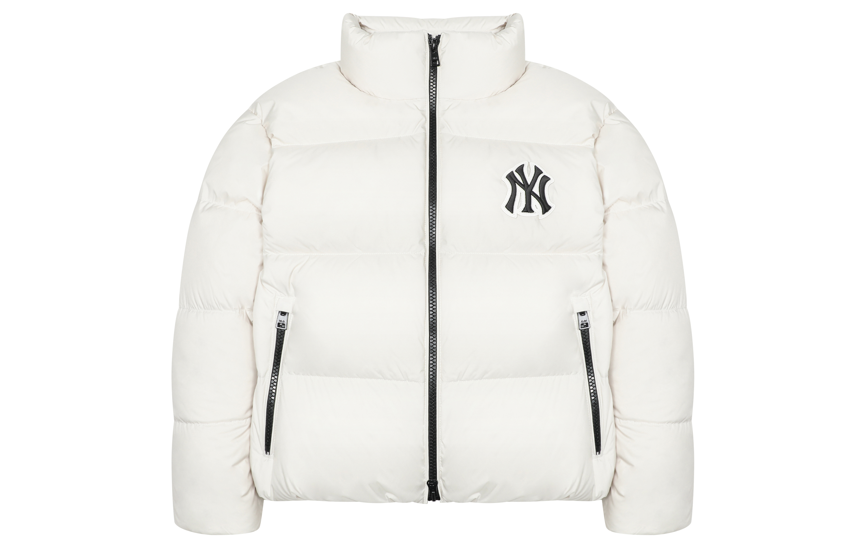 MLB Yankees Logo Short White Down Jacket Unisex with Stand-Up Collar and Zip. 3ADJM1026-50IVS 圖 2