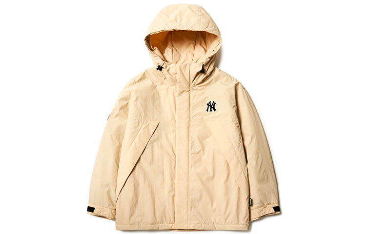 MLB Yankees Logo Windbreaker Beige Unisex Casual Jacket. 3AWJ04016-50BGS 圖 2