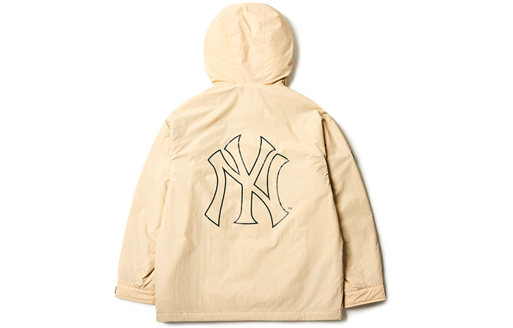 MLB Yankees Logo Windbreaker Beige Unisex Casual Jacket. 3AWJ04016-50BGS 圖 3