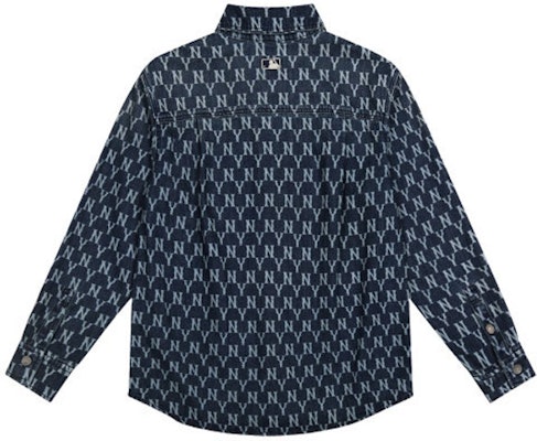 Camisa de Manga Larga Unisex MLB Yankees Monograma Denim Azul 31WSN3041-50U Lookbook Camisa de Manga Larga Unisex MLB Yankees Monograma Denim Azul 31WSN3041-50U