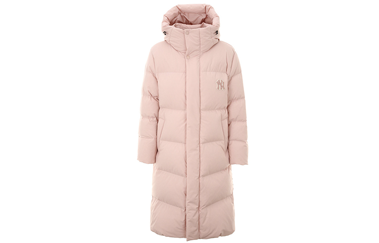 MLB Yankees Pink Embroidered Oversized Long Down Jacket Unisex Winter Wear 31DJ02961-50P