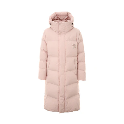 MLB Yankees Pink Embroidered Oversized Long Down Jacket Unisex Winter Wear 31DJ02961-50P