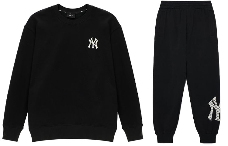 MLB Yankees Unisex Black Jogger Pants & Hoodie Set with Logo & Day Print Design. 3AMTM0831-50BKS 圖 2
