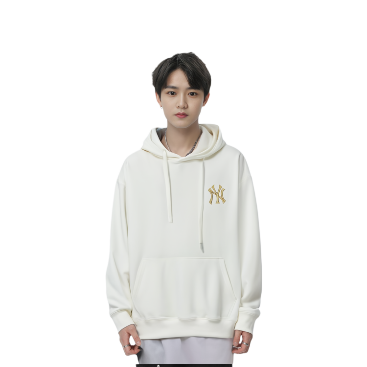 Shop MLB 龍年 SS24 洋基連帽衫 男女白色卡通龍圖案 3AHDQ0141-50CRS