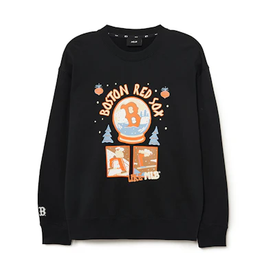 MLBT LIKE Boston Red Sox Logo Print Black Crewneck Sweatshirt Unisex 3AMTL1034-43BKS