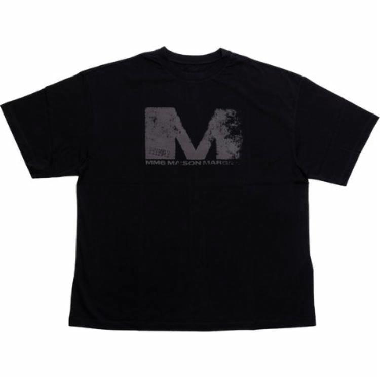 Order MM6 Maison Margiela  Black Alphabet Crewneck Short Sleeve T-Shirt SH0GC0048-S24312-900