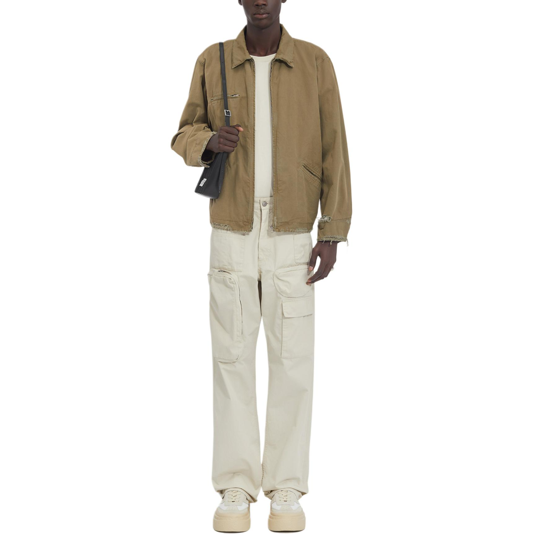 Lookbook MM6 메종 마르지엘라 캐주얼 솔리드 브라운 긴팔 자켓. SH0AM0029S78548706