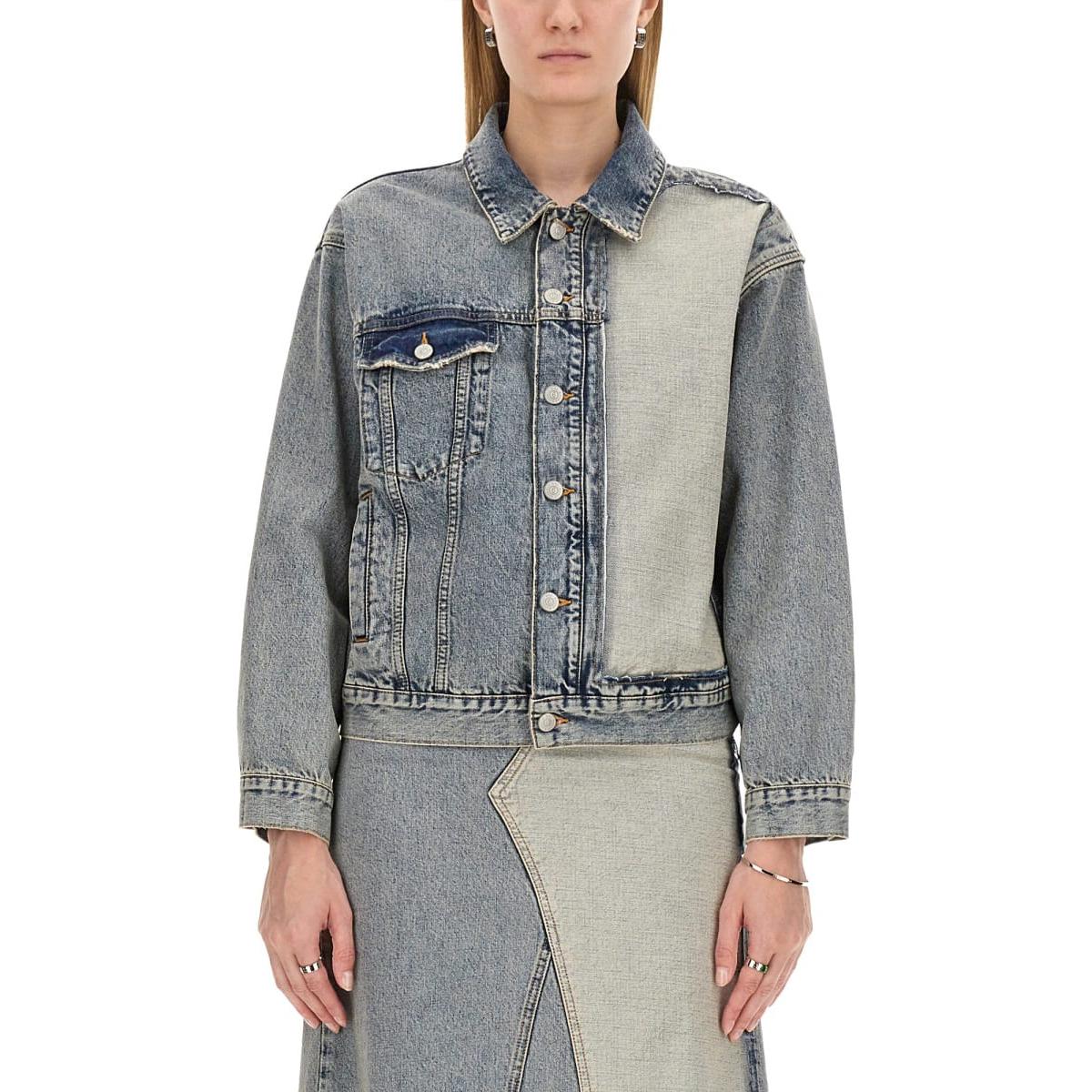 MM6 Maison Margiela  Colorblock Denim Jacket Blue Long Sleeve S52AM0307S30844-962