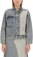 MM6 Maison Margiela Colorblock Denim Jacket Blue Long Sleeve S52AM0307S30844-962 MM6 Maison Margiela Colorblock Denim Jacket Blue Long Sleeve S52AM0307S30844-962