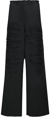 MM6 메종 마르지엘라 디스트레스드 니트 로고 와이드 레그 팬츠 블랙 SH2KA0021M25004-900 Buy MM6 메종 마르지엘라 디스트레스드 니트 로고 와이드 레그 팬츠 블랙 SH2KA0021M25004-900