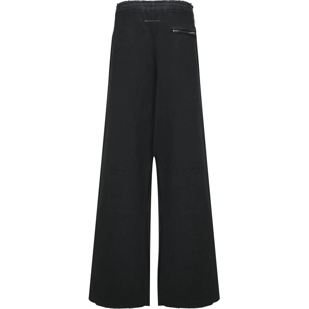 Lookbook MM6 메종 마르지엘라 디스트레스드 니트 로고 와이드 레그 팬츠 블랙 SH2KA0021M25004-900