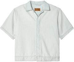 MM6 Maison Margiela Grey Short-Sleeve Denim Shirt SH0DR0003S30460-992 MM6 Maison Margiela Grey Short-Sleeve Denim Shirt SH0DR0003S30460-992