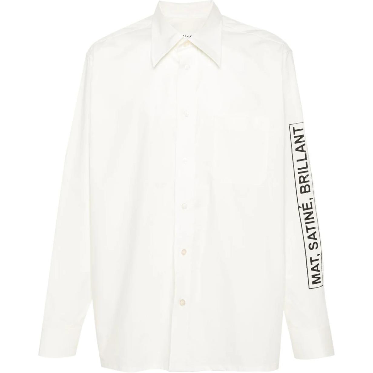 MM6 Maison Margiela  Ivory White Long Sleeve Button-Up Shirt. SH2DT0002S47294-101