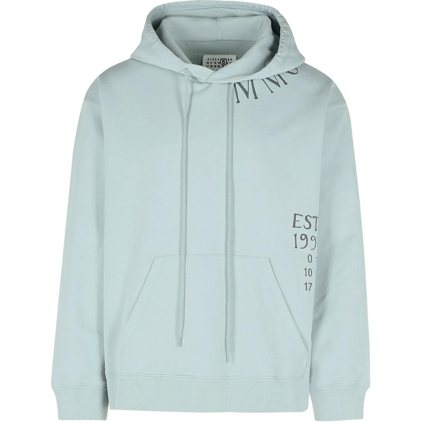 MM6 Maison Margiela  Light Green Letter Print Hoodie. SH0GU0026M25012-500