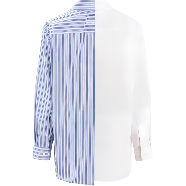 Lookbook MM6 Maison Margiela Kemeja Garis Biru Lengan Panjang Loose Fit. S52DT0018STZ088961