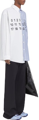 MM6 Maison Margiela Kemeja Garis Biru Lengan Panjang Loose Fit. S52DT0018STZ088961 Details for MM6 Maison Margiela Kemeja Garis Biru Lengan Panjang Loose Fit. S52DT0018STZ088961