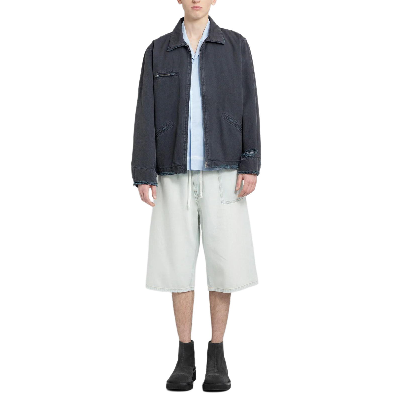 Purchase MM6 Maison Margiela Seluar Pendek Denim Biru Muda Santai dengan Pinggang Elastik SH0MU0006S30460-992