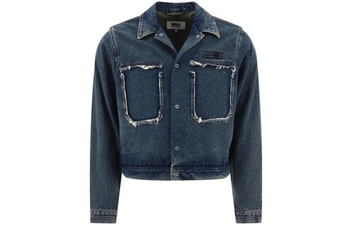 MM6 Maison Margiela  Solid Blue Casual Long Sleeve Jacket. S52AM0267S30589974