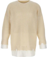 MM6 Maison Margiela Solid Crewneck Sweater Light Yellow S62HL0015S18382101 MM6 Maison Margiela Solid Crewneck Sweater Light Yellow S62HL0015S18382101