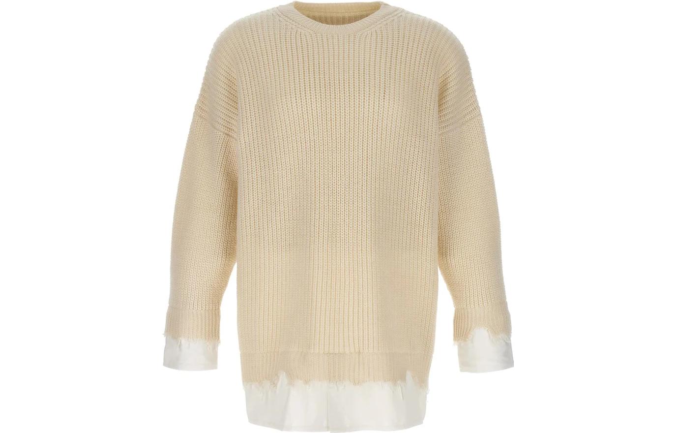 MM6 Maison Margiela  Solid Crewneck Sweater Light Yellow S62HL0015S18382101 圖 2