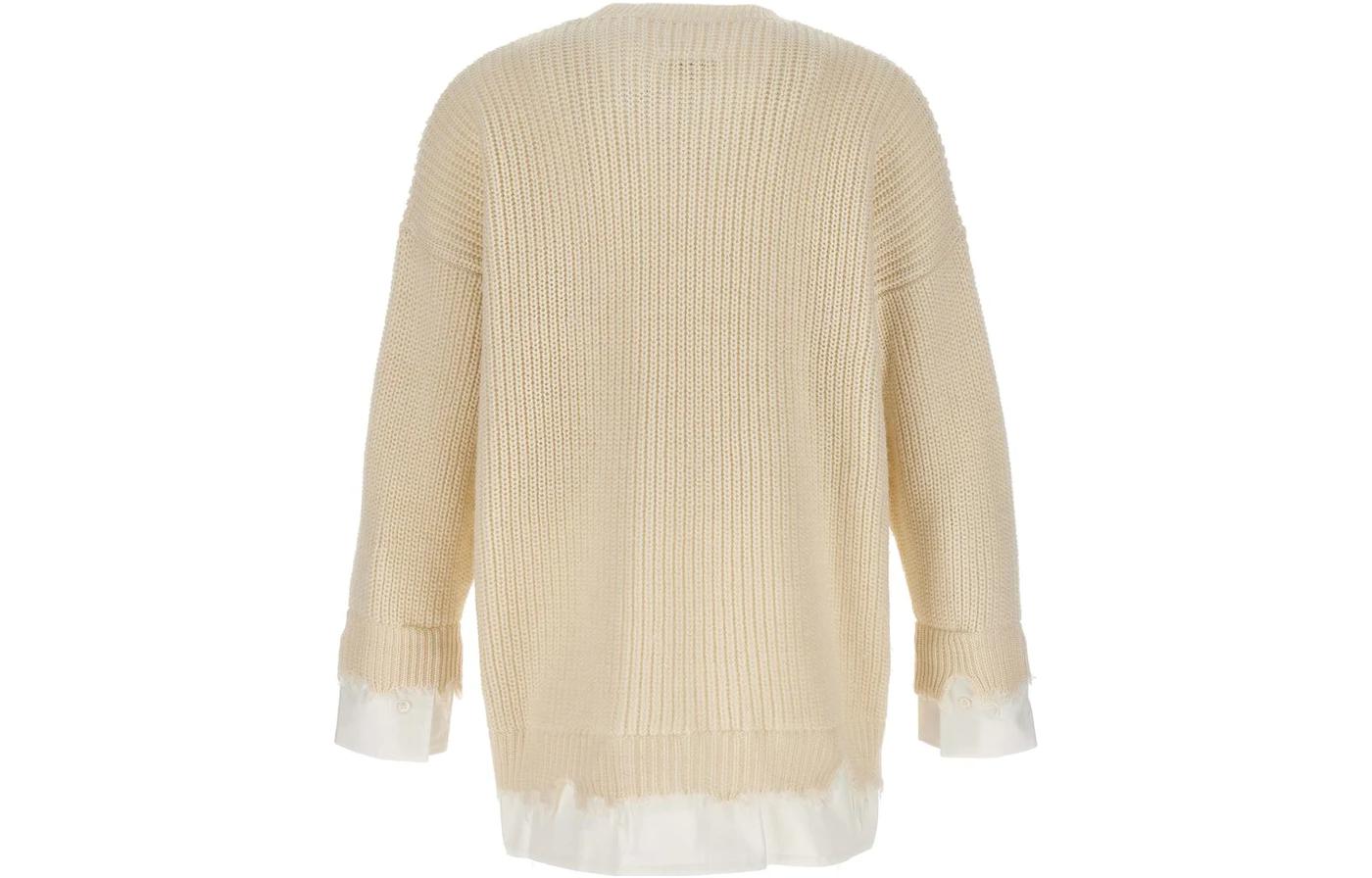 MM6 Maison Margiela  Solid Crewneck Sweater Light Yellow S62HL0015S18382101 圖 3