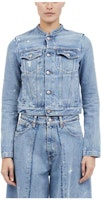MM6 Maison Margiela Vintage Denim Jacket Light Blue - Casual Cotton Short Collar. S52AM0287S30589979 MM6 Maison Margiela Vintage Denim Jacket Light Blue - Casual Cotton Short Collar. S52AM0287S30589979