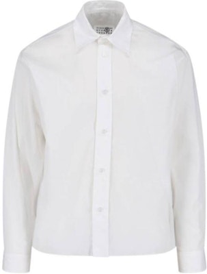 MM6 메종 마르지엘라 화이트 슬림핏 긴팔 버튼업 셔츠 SH0DT0012M35152-100 Order MM6 메종 마르지엘라 화이트 슬림핏 긴팔 버튼업 셔츠 SH0DT0012M35152-100