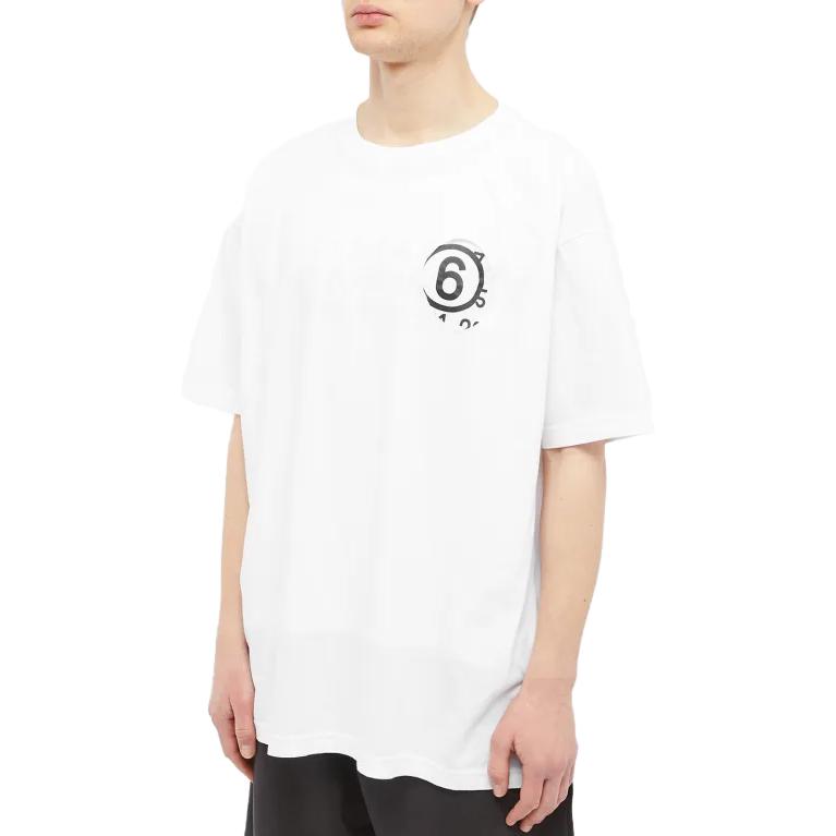 MM6 Maison Margiela  White Number Print Crewneck Short Sleeve T-Shirt. S62GD0146S23588-100 圖 5