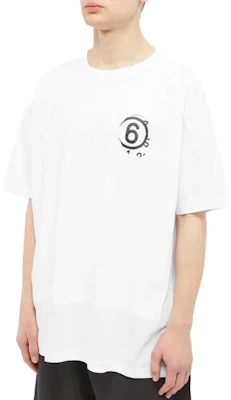 MM6 Maison Margiela White Number Print Crewneck Short Sleeve T-Shirt. S62GD0146S23588-100 Purchase MM6 Maison Margiela White Number Print Crewneck Short Sleeve T-Shirt. S62GD0146S23588-100