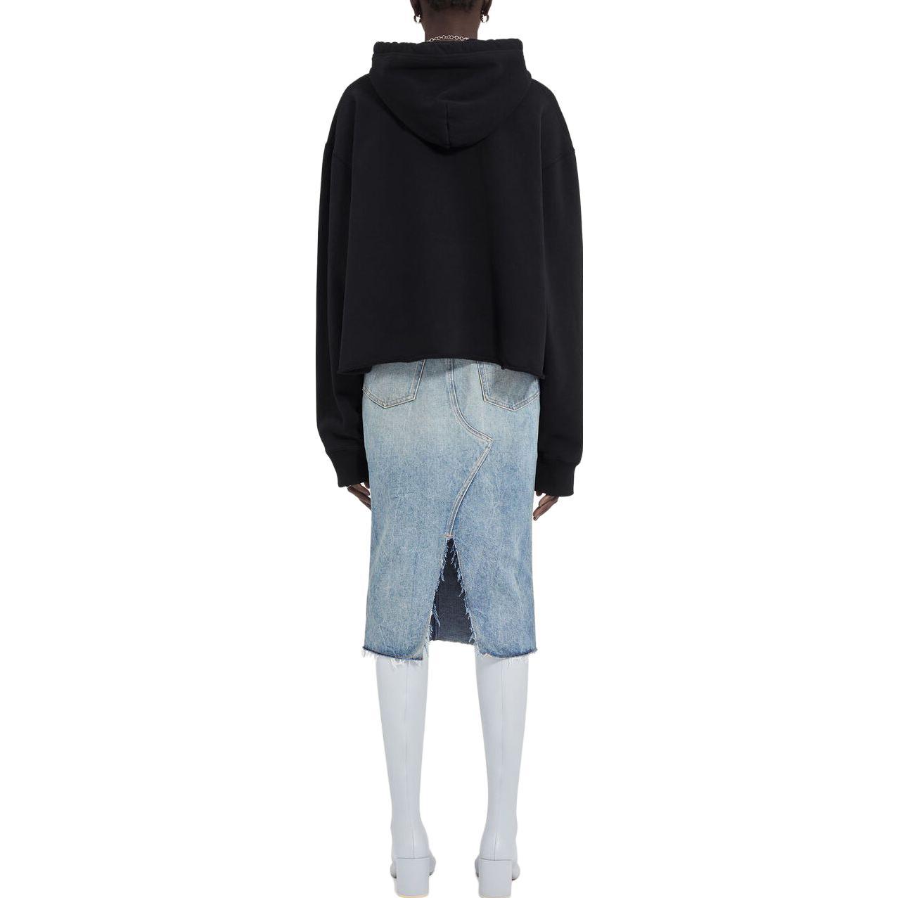 Shop MM6 Maison Margiela 字母印花連帽上衣 男女同款 黑色 S52GU0204S25387900