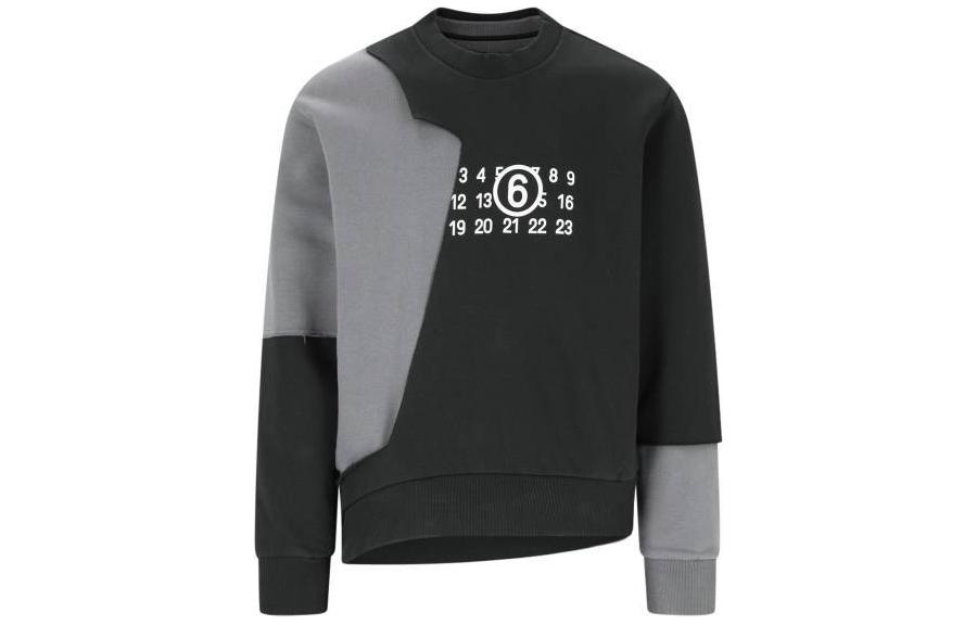 MM6 Maison Margiela Asymmetric Hem Logo Sweatshirt Black S62GU0117S25596964