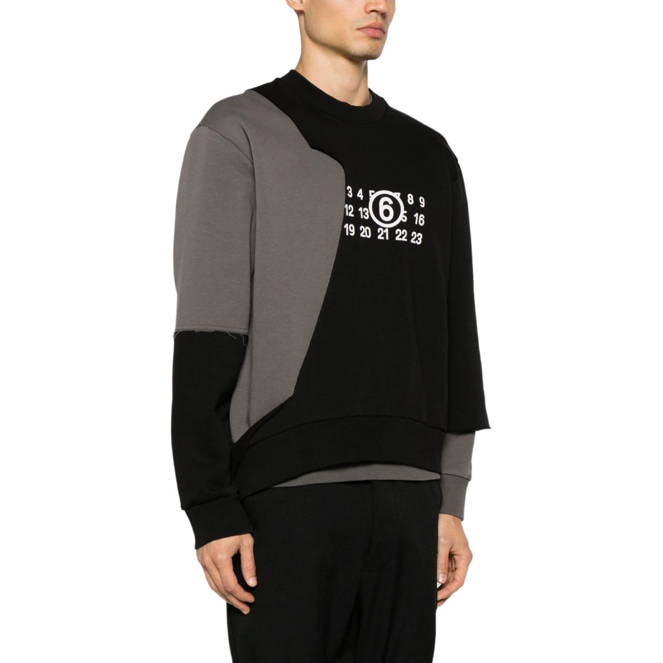 Purchase MM6 Maison Margiela 不對稱下擺標誌黑色長袖上衣 S62GU0117S25596964