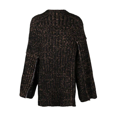 MM6 Maison Margiela Chunky Knit Crewneck Pullover Sweater Black S62GP0076S18078-02F