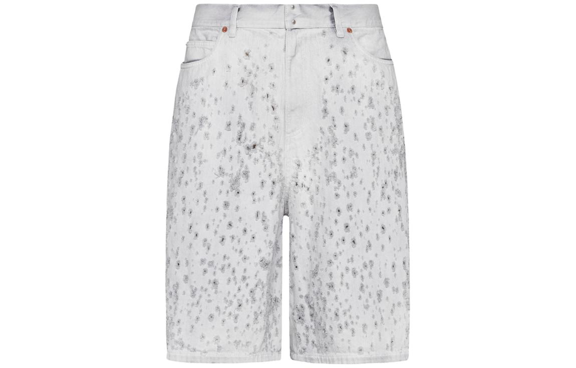 Order MM6 메종 마르지엘라 디스트레스트 데님 반바지 화이트 S62MU0042S30863100