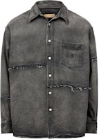 MM6 Maison Margiela Distressed Loose Fit Long Sleeve Shirt Men’s Dark Grey SH2DT0009S30848-962 MM6 Maison Margiela Distressed Loose Fit Long Sleeve Shirt Men’s Dark Grey SH2DT0009S30848-962