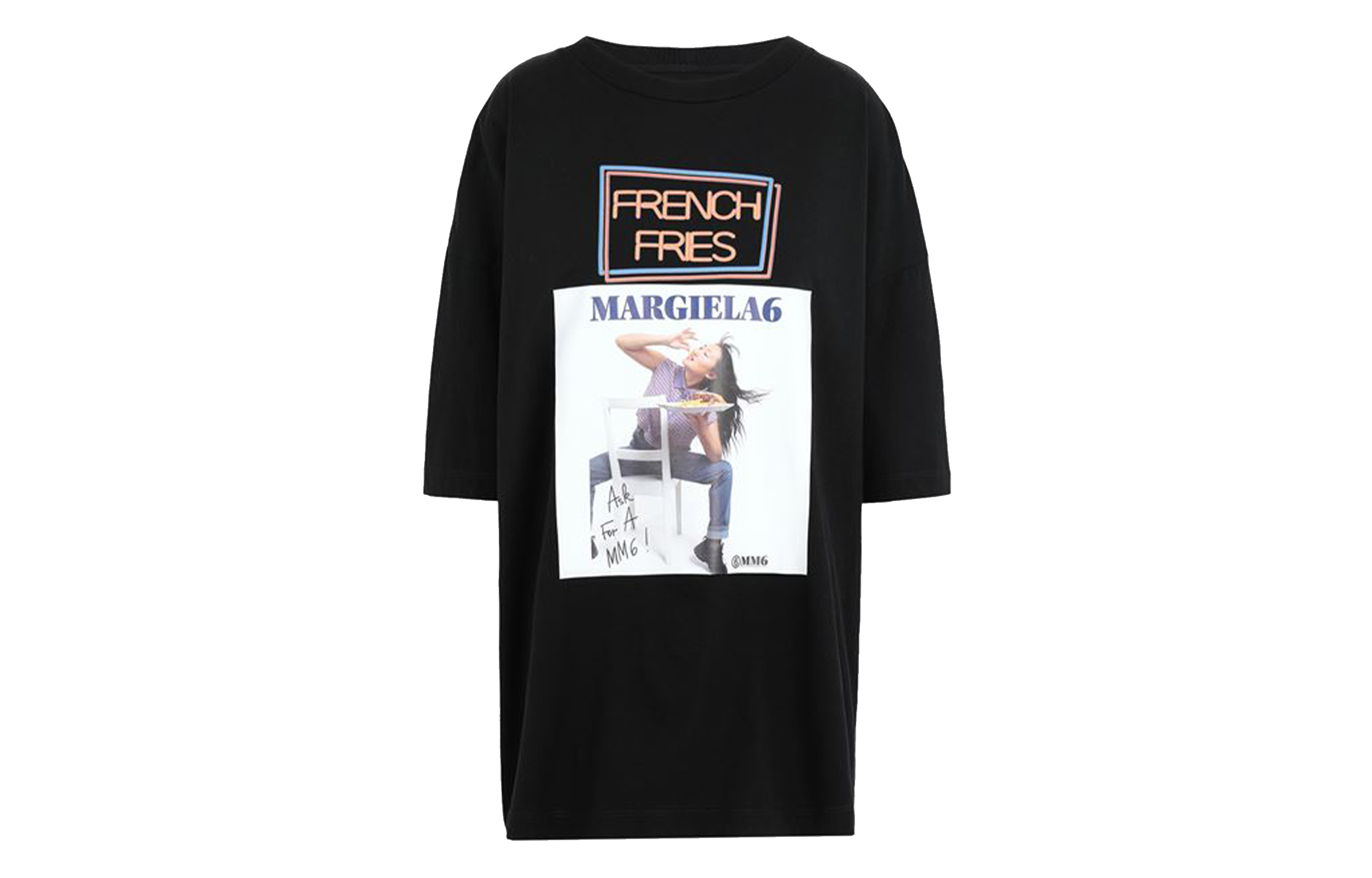 MM6 Maison Margiela French Fries Graphic Unisex Black T-Shirt S52GC0174S23588900 圖 2