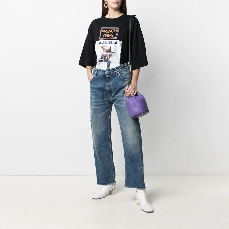 MM6 Maison Margiela French Fries Graphic Unisex Black T-Shirt S52GC0174S23588900 圖 5