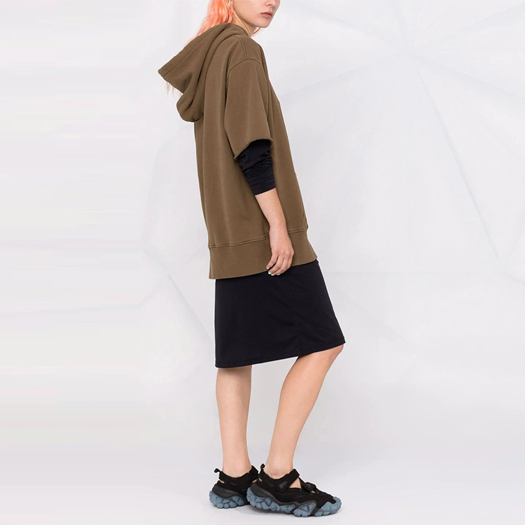 Purchase MM6 Maison Margiela FW21 Brown Layered Hoodie Long-Sleeve Dress. S52CT0656S25337962