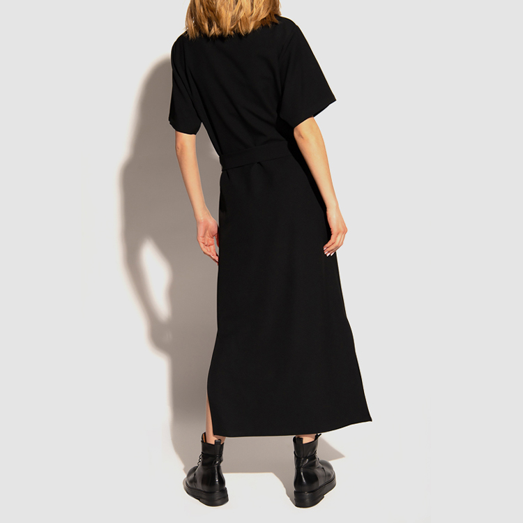 Purchase MM6 Maison Margiela FW21 Long Short-Sleeve A-Line Dress Black. S52CT0634S53961900