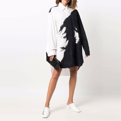 MM6 Maison Margiela FW21 Long Sleeve Shirt Dress Black S62CT0156S54368001S Lookbook MM6 Maison Margiela FW21 Long Sleeve Shirt Dress Black S62CT0156S54368001S