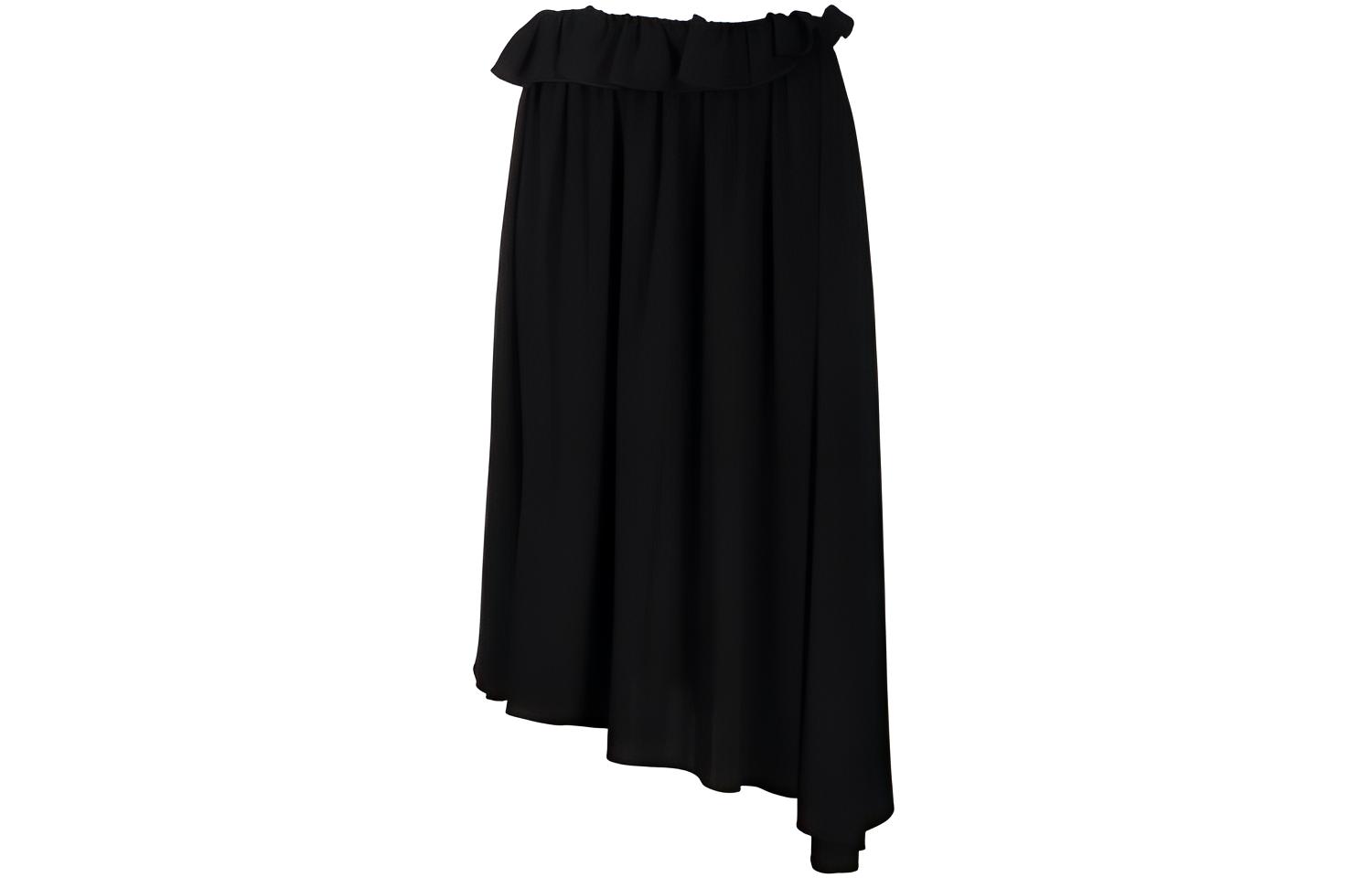 MM6 Maison Margiela FW21 Pleated Midi Skirt Black. S52MA0146S43455900