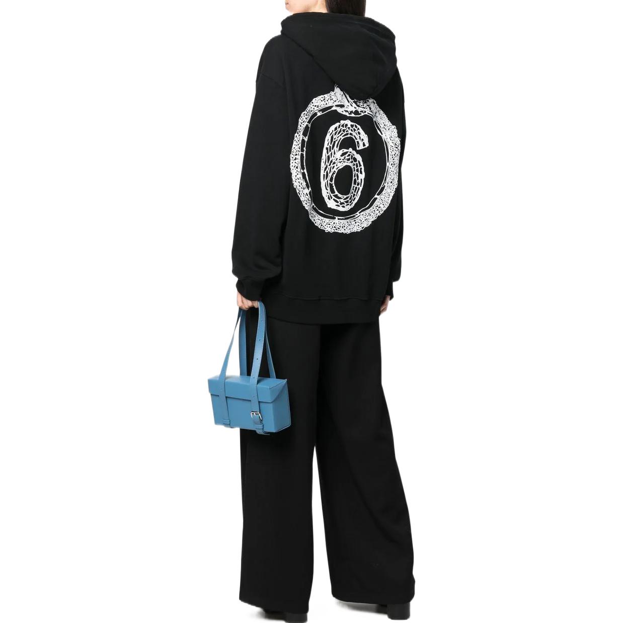 Purchase MM6 마르지엘라 FW22 패턴 프린트 풀오버 후드티 유니섹스 블랙 S62GU0081S25537900