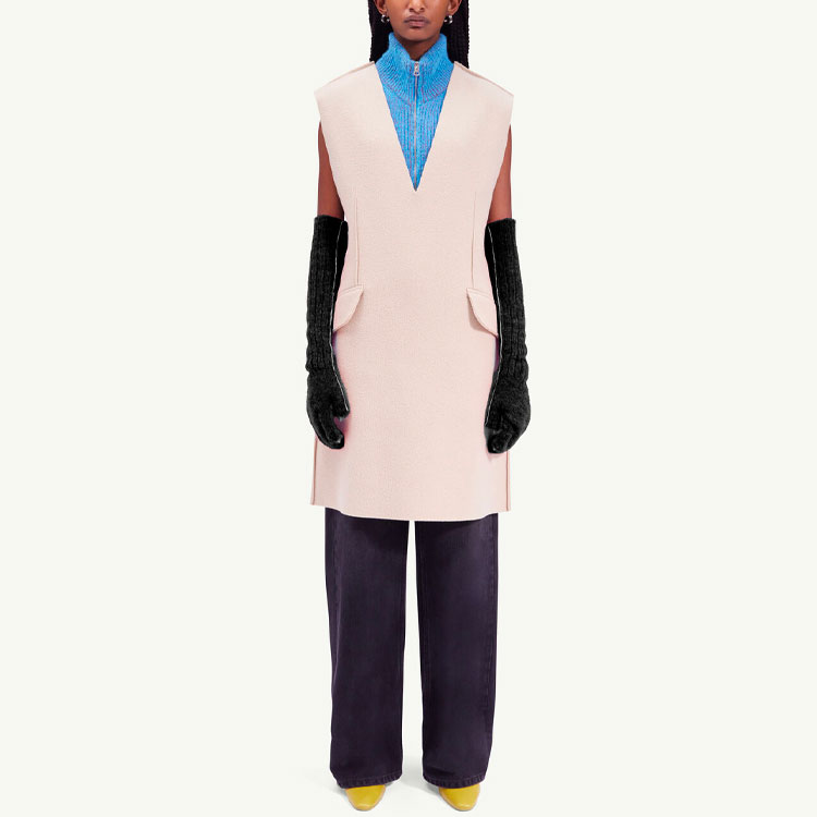 Lookbook MM6 Maison Margiela FW22 Pink Sleeveless V-Neck Pocket A-Line Dress S52CT0730S54898109