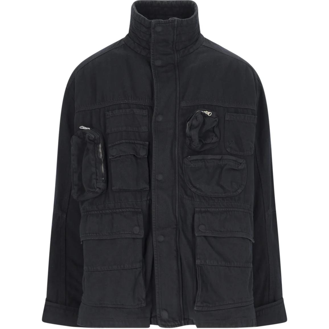 Order Jaket Mantel Hitam High-Neck Single-Breasted MM6 Maison Margiela FW24 SH0AM0037S30460900