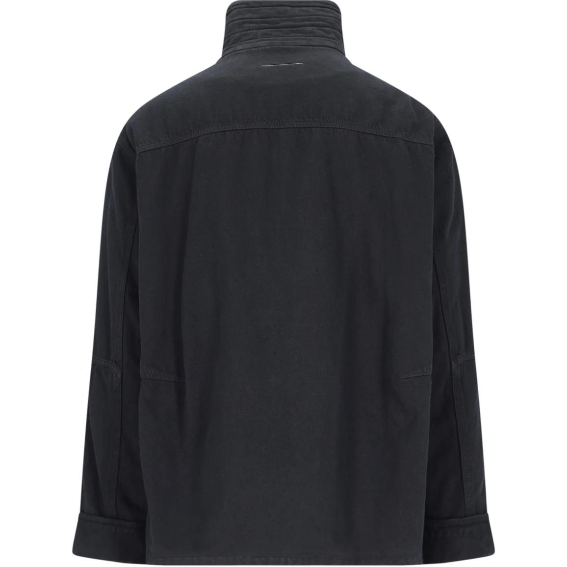 Lookbook Jaket Mantel Hitam High-Neck Single-Breasted MM6 Maison Margiela FW24 SH0AM0037S30460900