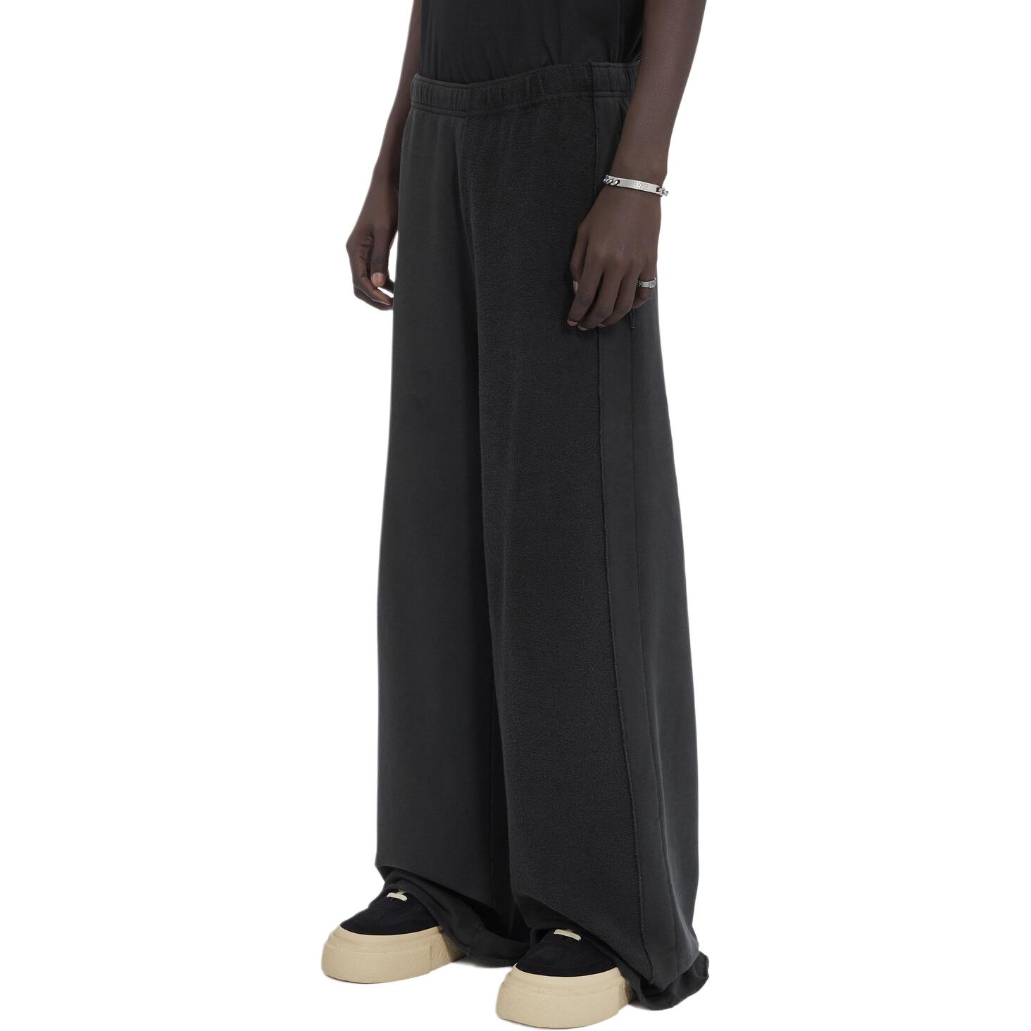 Details for MM6 메종 마르지엘라 FW24 하이웨이스트 와이드 레그 밴딩 팬츠 블랙 SH0KA0024M25004-899