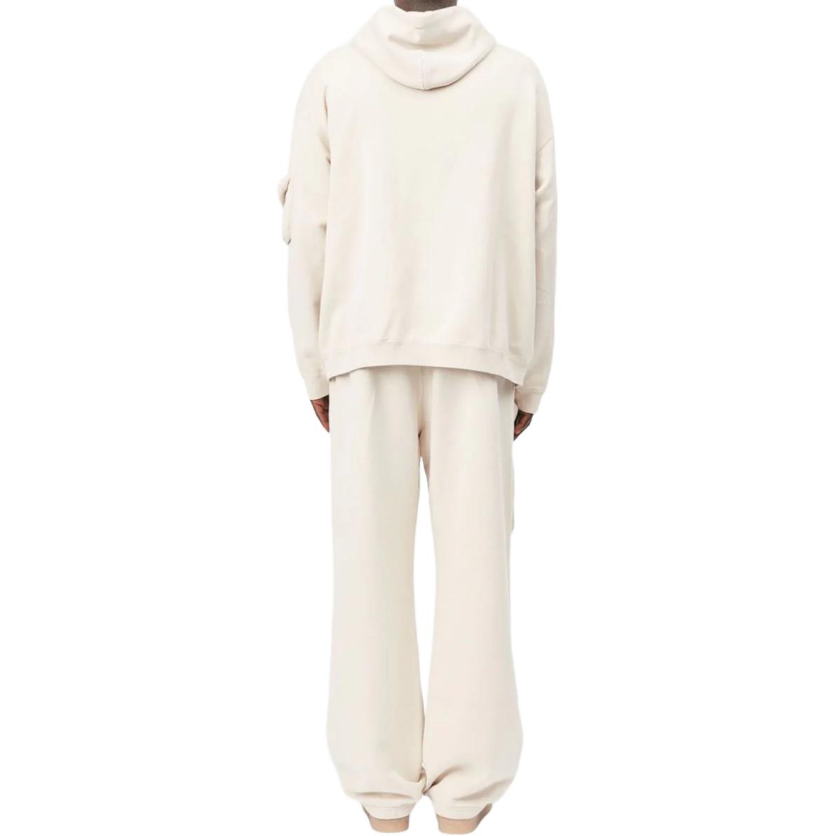 Shop MM6 Maison Margiela FW24 米色數字印花工裝連帽衫 男裝 SH0HG0003M25003-BEIGE