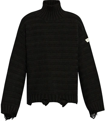 MM6 메종 마르지엘라 FW24 디스트레스트 터틀넥 스웨터 블랙 SH0HA0004M13040-BLACK Buy MM6 메종 마르지엘라 FW24 디스트레스트 터틀넥 스웨터 블랙 SH0HA0004M13040-BLACK