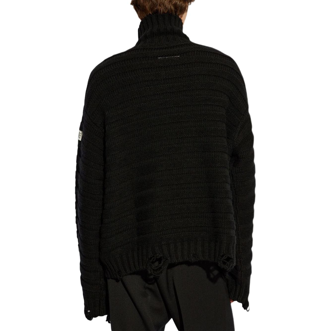 MM6 Maison Margiela FW24 Distressed Turtleneck Sweater  Black SH0HA0004M13040-BLACK 圖 4